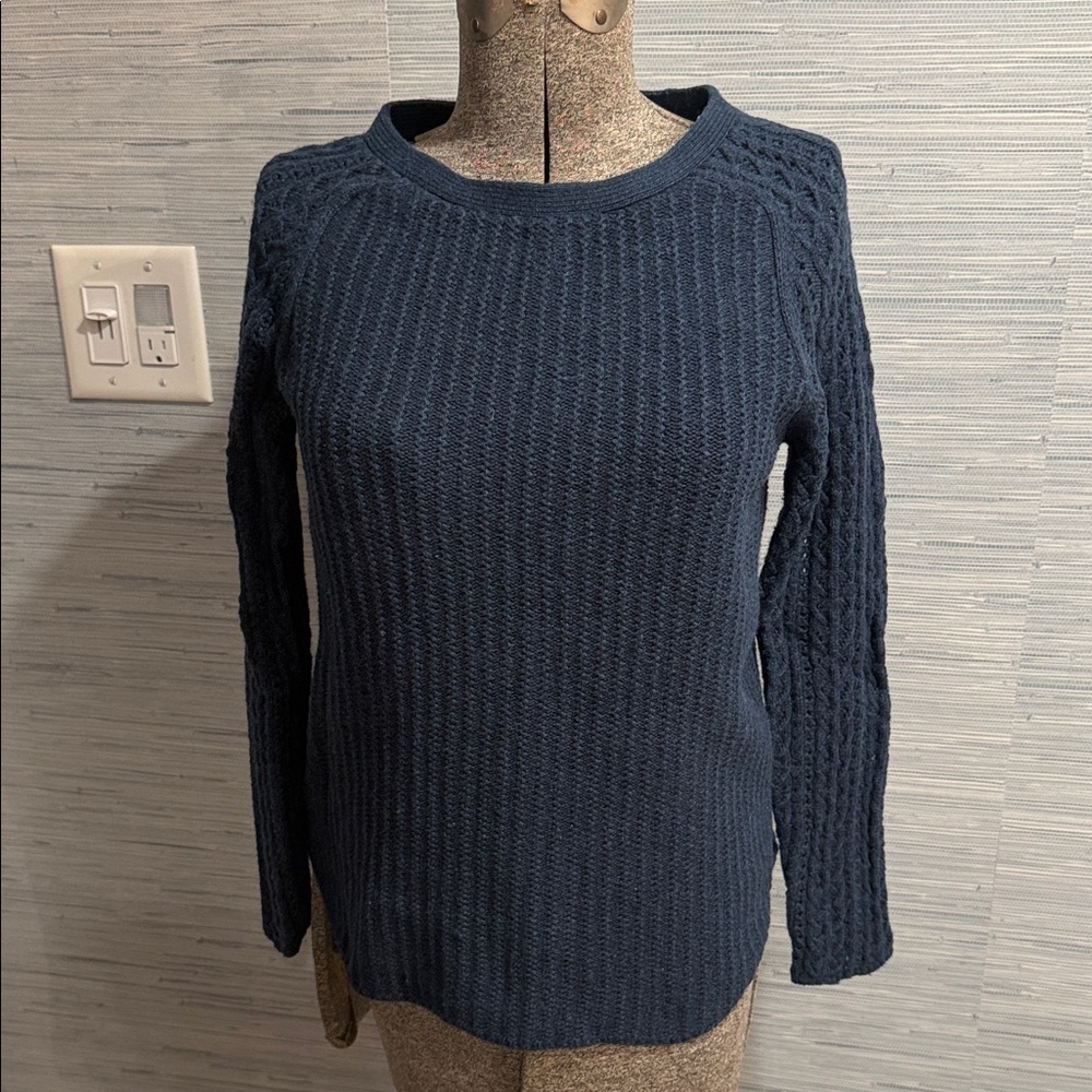 LOFT Navy Cable Knit Sweater